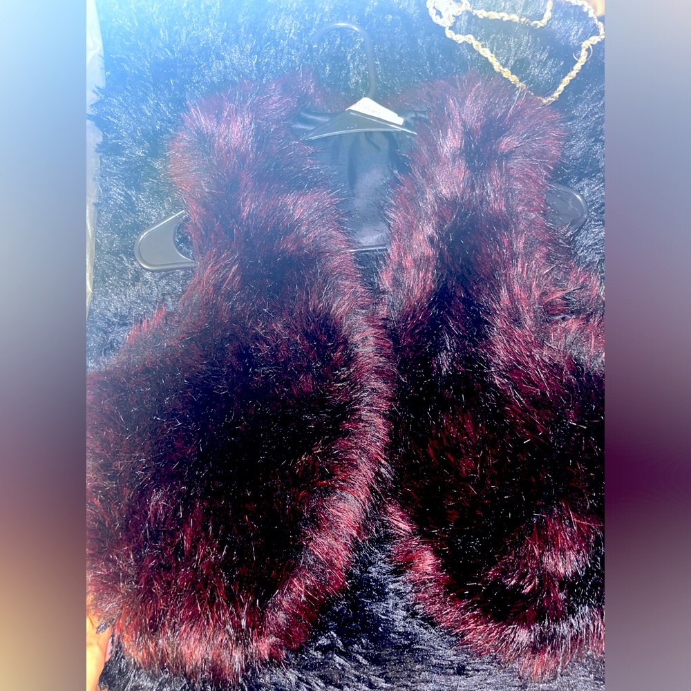 Woman’s Burgundy fur vest